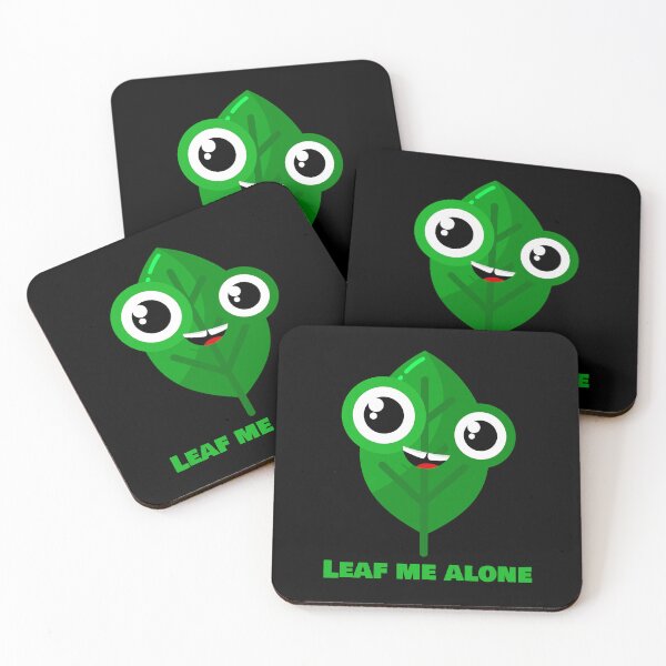 Item preview, Cute Funny Leaf Cartoon with "Leaf Me Alone" Pun Text designed and sold by chaaval.