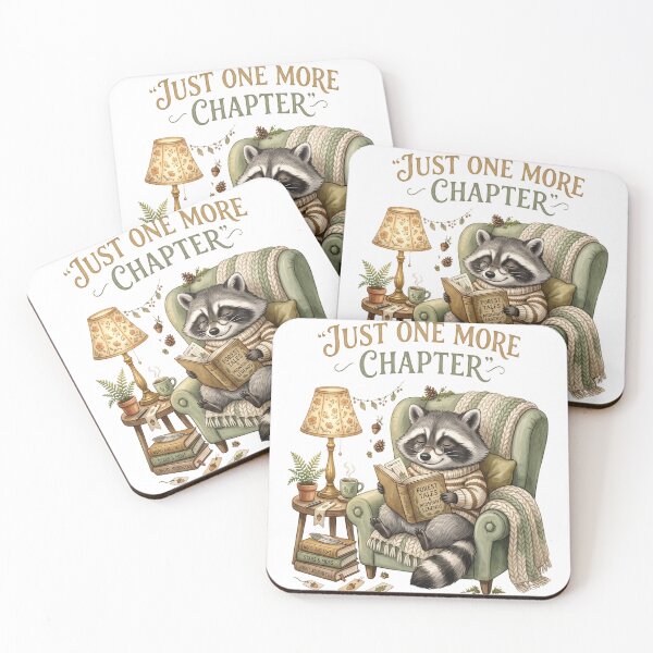 Item preview, Just One More Chapter – Cute Raccoon Bookworm designed and sold by abdlhakim taoufik.