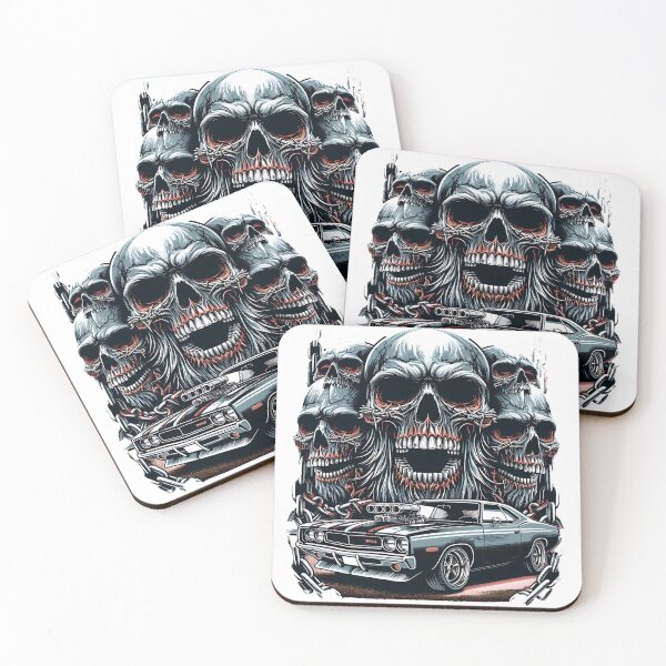 Item preview, Evil Skulls Hot Rod Shirt – Sinister Muscle Car Graphic Tee designed and sold by Sinister prints.