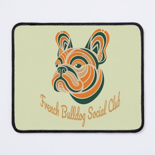 Item preview, French Bulldog Social Club Vintage Badge (orange lettering) designed and sold by Kinship-Pets.