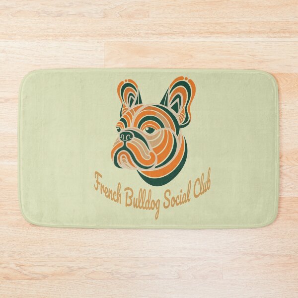 Item preview, French Bulldog Social Club Vintage Badge (orange lettering) designed and sold by Kinship-Pets.