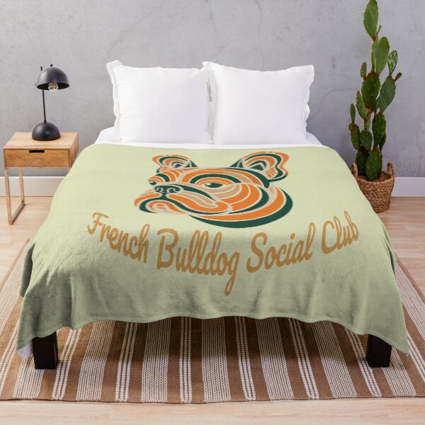 Item preview, French Bulldog Social Club Vintage Badge (orange lettering) designed and sold by Kinship-Pets.