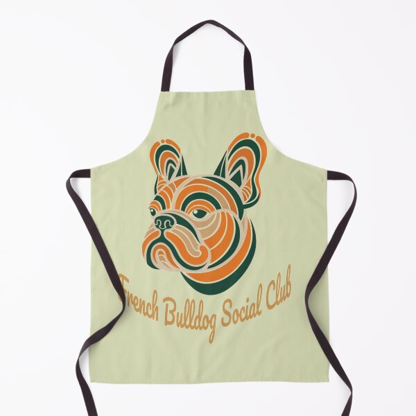 Item preview, French Bulldog Social Club Vintage Badge (orange lettering) designed and sold by Kinship-Pets.