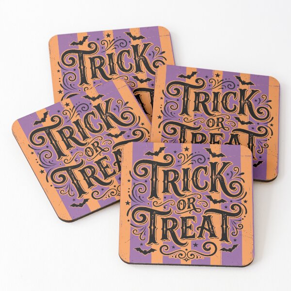 Item preview, Vintage Trick or Treat Retro Halloween Typography with Bats designed and sold by EleFile.