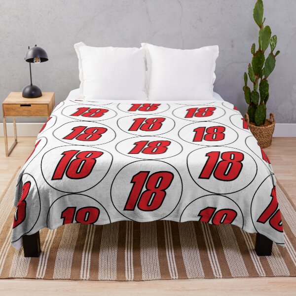 Item preview, Kyle Busch NASCAR Number Red with Black Trim White Circle Sticker #18 designed and sold by Rolographics1.