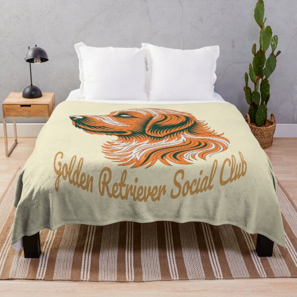 Item preview, Golden Retriever Social Club Vintage Badge (orange lettering) designed and sold by Kinship-Pets.