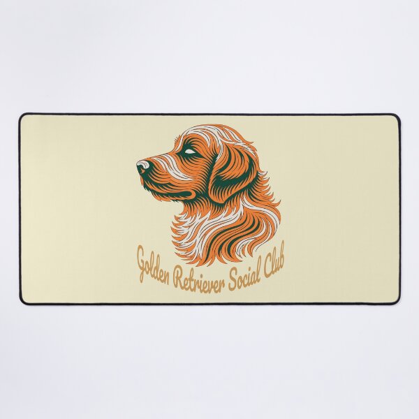 Item preview, Golden Retriever Social Club Vintage Badge (orange lettering) designed and sold by Kinship-Pets.