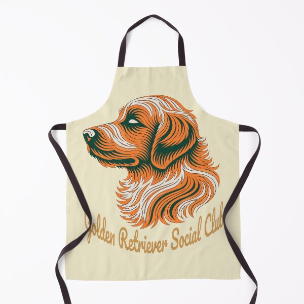 Item preview, Golden Retriever Social Club Vintage Badge (orange lettering) designed and sold by Kinship-Pets.