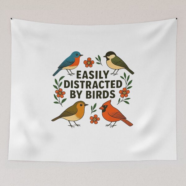 Item preview, Easily Distracted By Birds Funny Bird Watcher Vintage designed and sold by Photo-Sphere101.