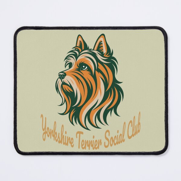 Item preview, Yorkshire Terrier Social Club Vintage Badge (orange lettering) designed and sold by Kinship-Pets.