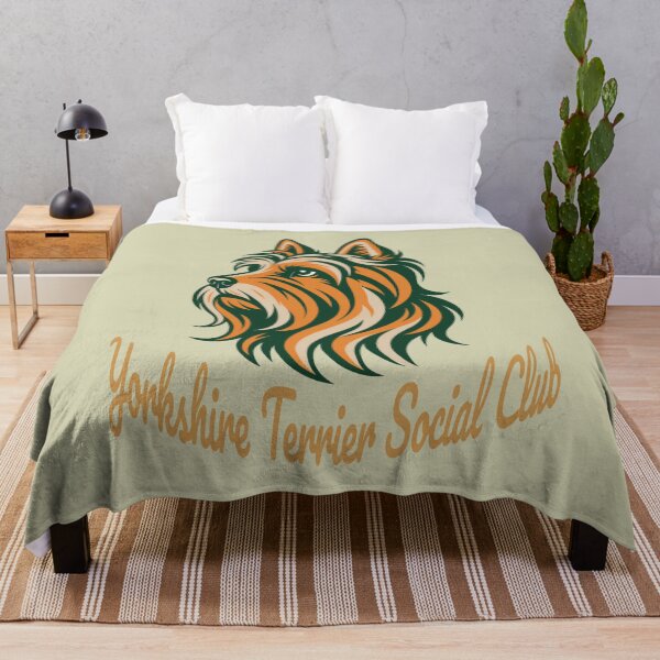 Item preview, Yorkshire Terrier Social Club Vintage Badge (orange lettering) designed and sold by Kinship-Pets.