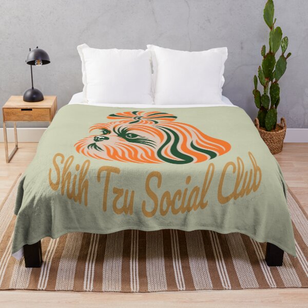 Item preview, Shih Tzu Social Club Vintage Badge (orange lettering) designed and sold by Kinship-Pets.