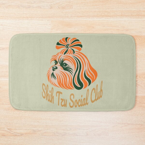 Item preview, Shih Tzu Social Club Vintage Badge (orange lettering) designed and sold by Kinship-Pets.