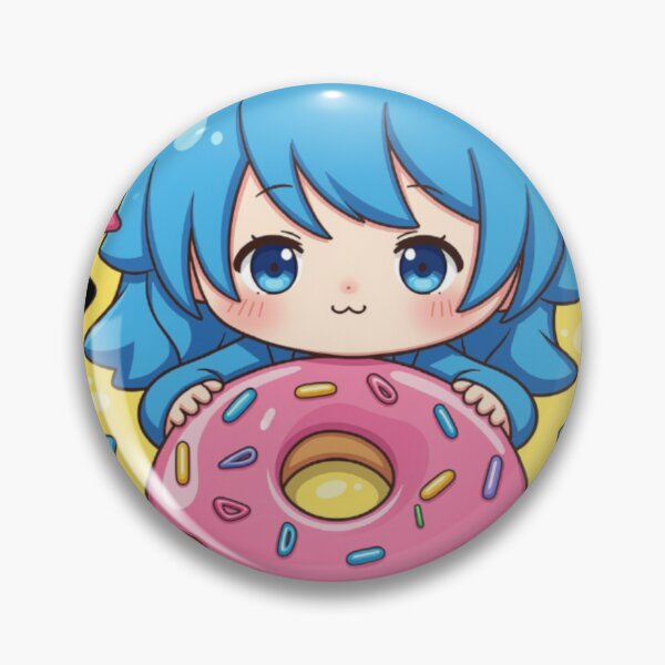 Item preview, Kawaii Neko Donut – Cute Blue Cat Girl designed and sold by Revyra Design .