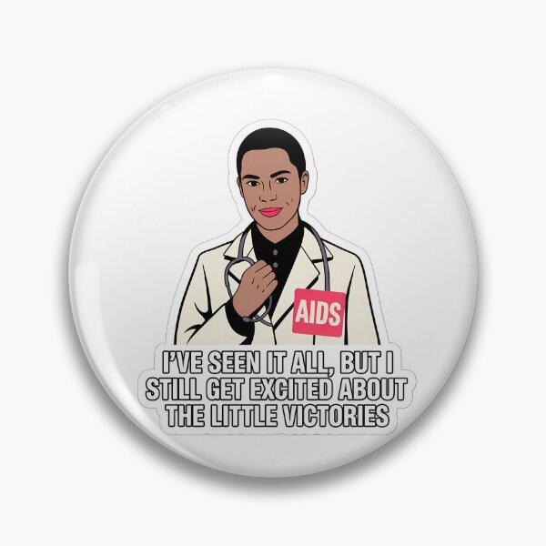 Item preview, Confident Healthcare Worker with AIDS Awareness Sticker designed and sold by NiftyWrx.