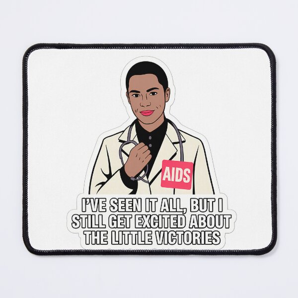 Item preview, Confident Healthcare Worker with AIDS Awareness Sticker designed and sold by NiftyWrx.