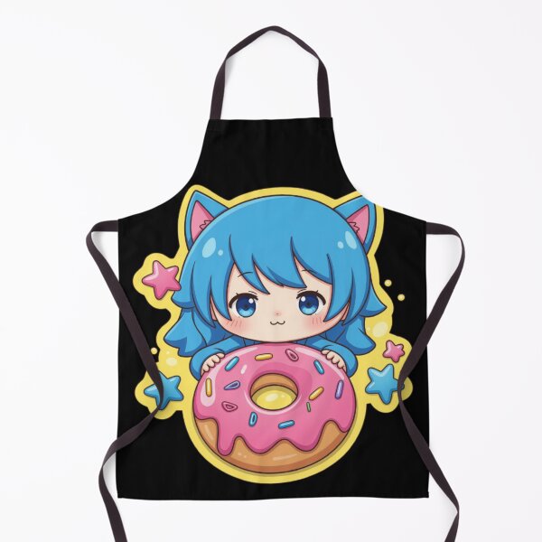 Item preview, Kawaii Neko Donut – Cute Blue Cat Girl designed and sold by Revyra Design .