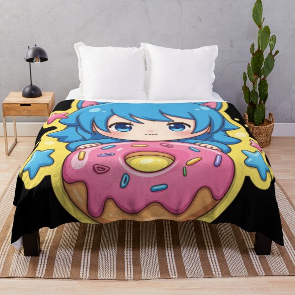 Item preview, Kawaii Neko Donut – Cute Blue Cat Girl designed and sold by Revyra Design .