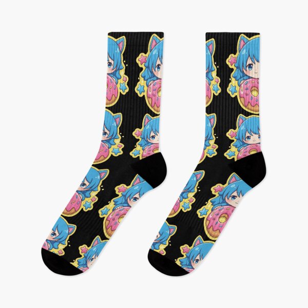 Item preview, Kawaii Neko Donut – Cute Blue Cat Girl designed and sold by Revyra Design .