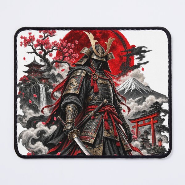 Item preview, Samurai Spirit Japanese Warrior Red Sun Art designed and sold by Print Print On.