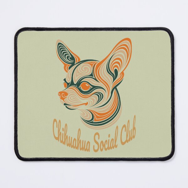 Item preview, Chihuahua Social Club Vintage Badge (orange lettering) designed and sold by Kinship-Pets.