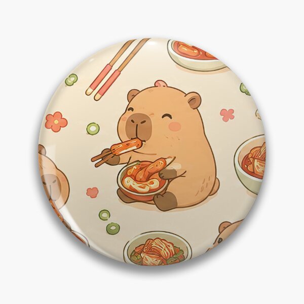 Item preview, Capybara Korean Rice Cake Kawaii Pattern designed and sold by Soft Berry Studio.