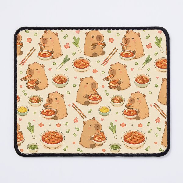 Item preview, Capybara Korean Rice Cake Kawaii Pattern designed and sold by Soft Berry Studio.