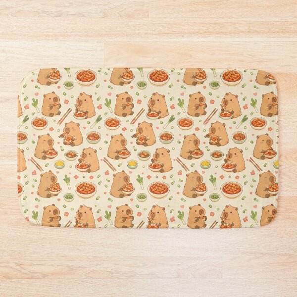 Item preview, Capybara Korean Rice Cake Kawaii Pattern designed and sold by Soft Berry Studio.