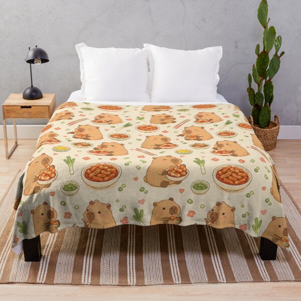 Item preview, Capybara Korean Rice Cake Kawaii Pattern designed and sold by Soft Berry Studio.