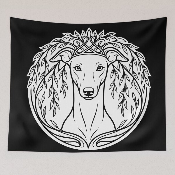 Item preview, Elegant Greyhound Botanical Silhouette Vector Art designed and sold by ZUMERI.