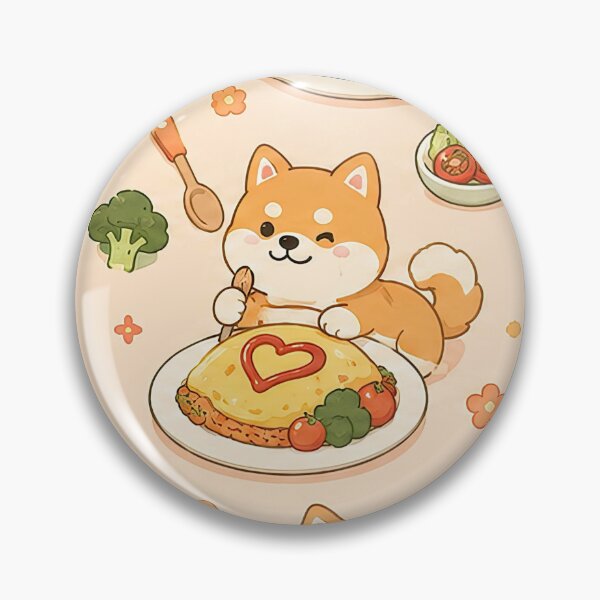 Item preview, Shiba Inu Japanese Omelet Rice Kawaii Pattern designed and sold by Soft Berry Studio.