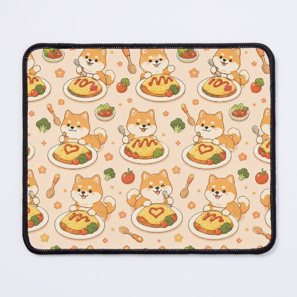 Item preview, Shiba Inu Japanese Omelet Rice Kawaii Pattern designed and sold by Soft Berry Studio.