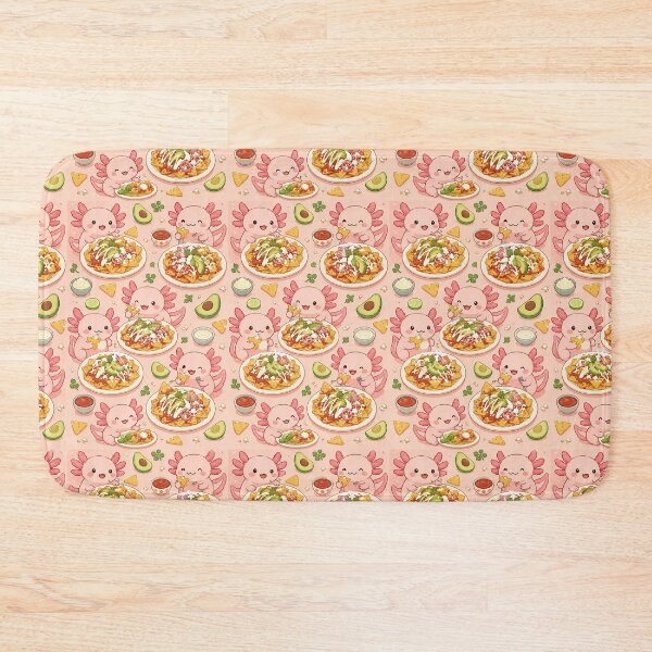 Item preview, Axolotl Chilaquiles Kawaii Pattern designed and sold by Soft Berry Studio.