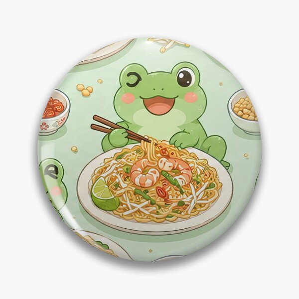 Item preview, Frog Pad Thai Kawaii Pattern designed and sold by Soft Berry Studio.