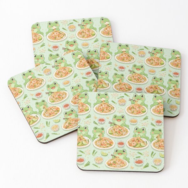 Item preview, Frog Pad Thai Kawaii Pattern designed and sold by Soft Berry Studio.