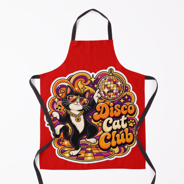 Item preview, Retro Disco Cat Club 70s Aesthetic designed and sold by Stickers Hub HUB.
