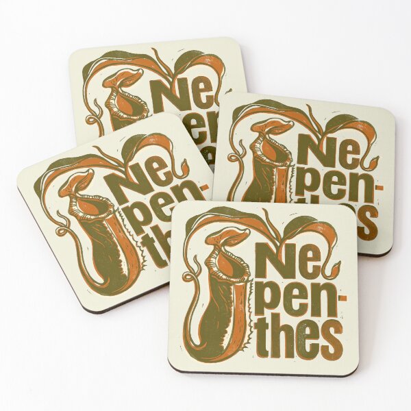 Item preview, Nepenthes Pitcher Plant Carnivorous Botanical Linocut Typography designed and sold by KiwiRider.