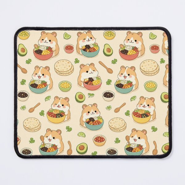 Item preview, Hamster Mini Taco Bowl Kawaii Pattern designed and sold by Soft Berry Studio.