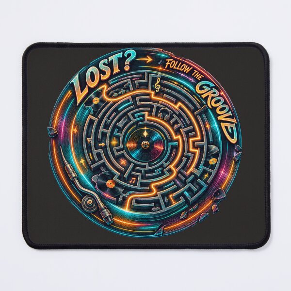 Item preview, Lost? Follow the Groove – Neon Vinyl Maze designed and sold by Golden Era Studio.