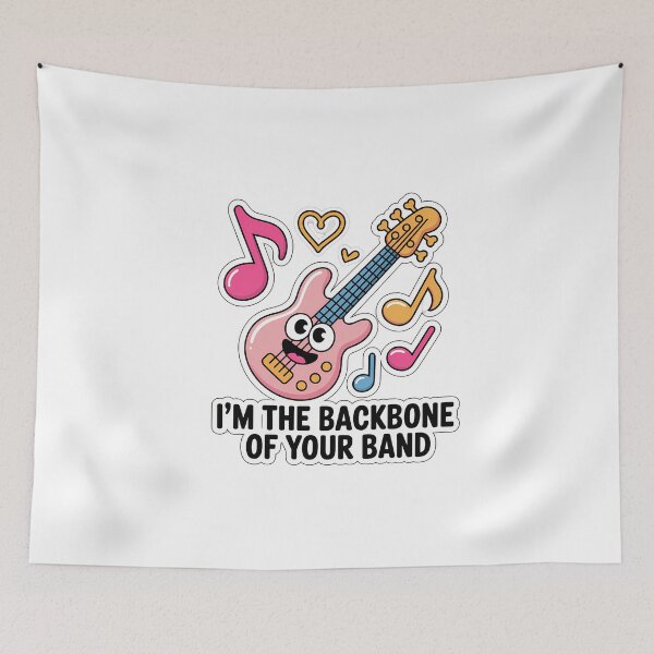 Item preview, Cute Bass Guitar with Heart Note designed and sold by NiftyWrx.