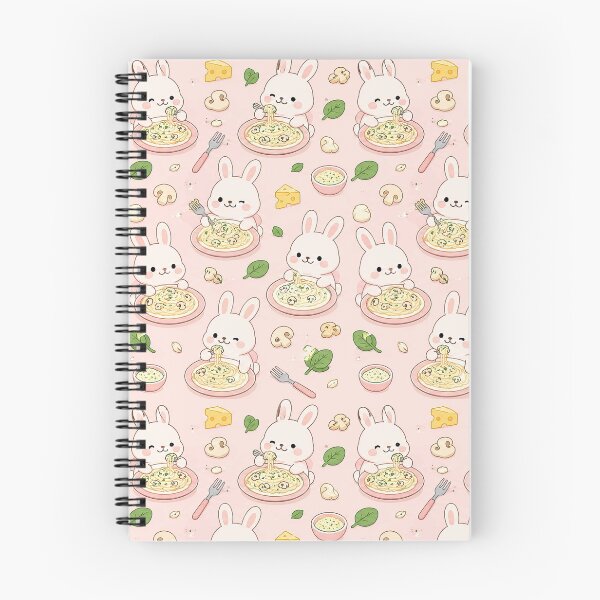 Item preview, Bunny Alfredo Pasta Kawaii Pattern designed and sold by Soft Berry Studio.