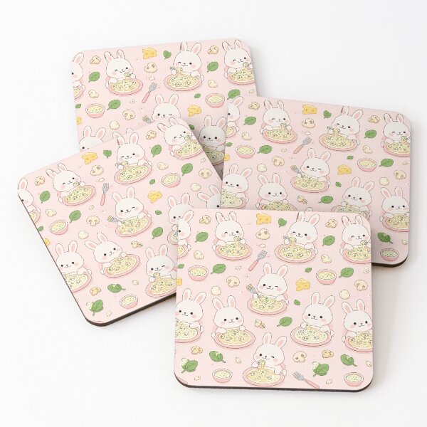 Item preview, Bunny Alfredo Pasta Kawaii Pattern designed and sold by Soft Berry Studio.