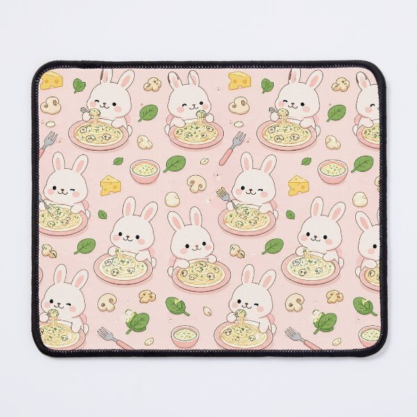 Item preview, Bunny Alfredo Pasta Kawaii Pattern designed and sold by Soft Berry Studio.