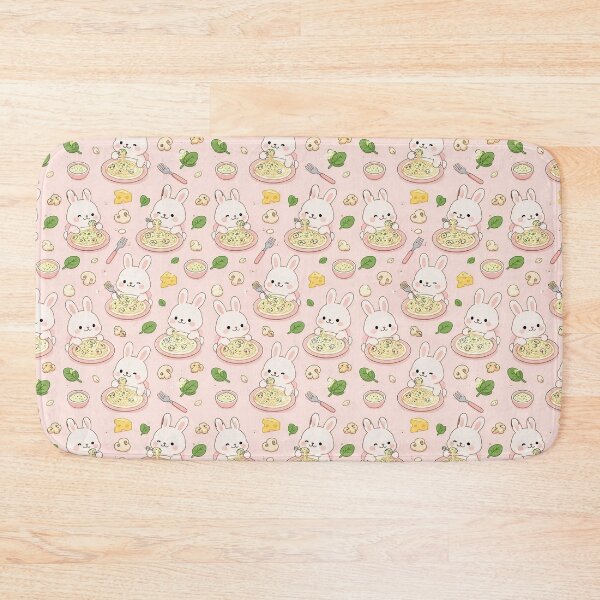 Item preview, Bunny Alfredo Pasta Kawaii Pattern designed and sold by Soft Berry Studio.