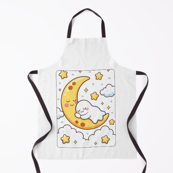 Item preview, Cute Ghost Sleeping on the Crescent Moon designed and sold by Inka Moon Design.