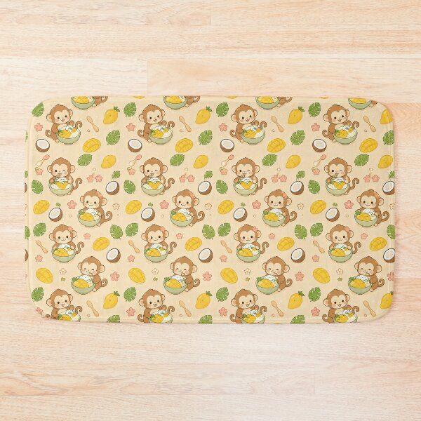 Item preview, Monkey Mango Sticky Rice Kawaii Pattern designed and sold by Soft Berry Studio.