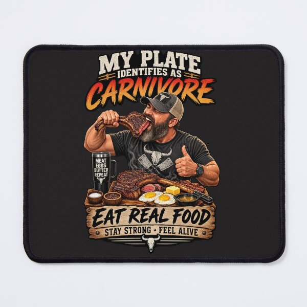 Item preview, MY PLATE IDENTIFIES AS CARNIVORE designed and sold by CarnivoreGifts.