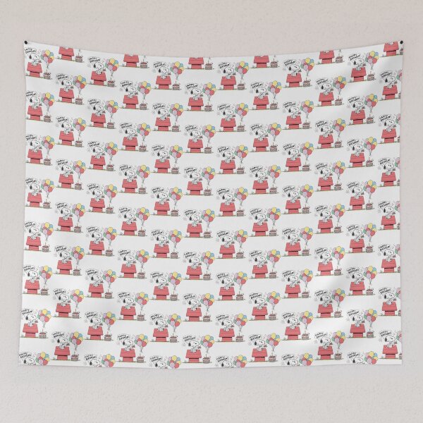 Aperçu de l'œuvre Snoopy & Woodstock Happy Birthday Party Design LIMITED EDITION créée et vendue par inspiration77x7.