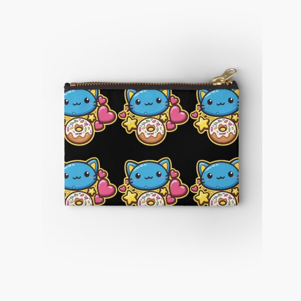 Item preview, Kawaii Blue Neko Cat & Donut designed and sold by Revyra Design .