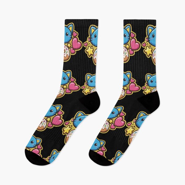 Item preview, Kawaii Blue Neko Cat & Donut designed and sold by Revyra Design .